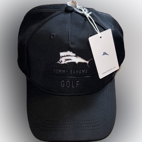 Tommy Bahama Golf Hat, Black, Adjustable, Polyester, NWT - Picture 1 of 9
